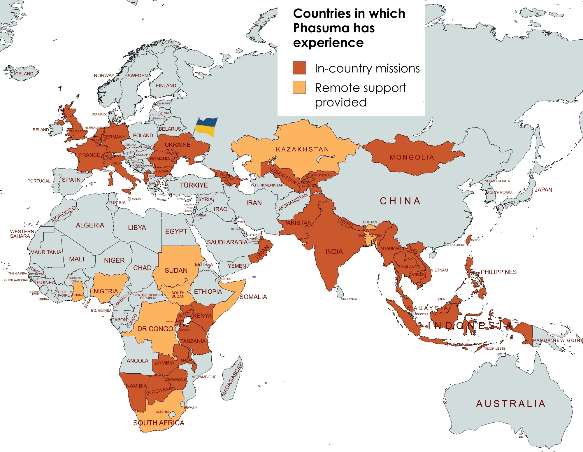 Countries where Phasuma has experience